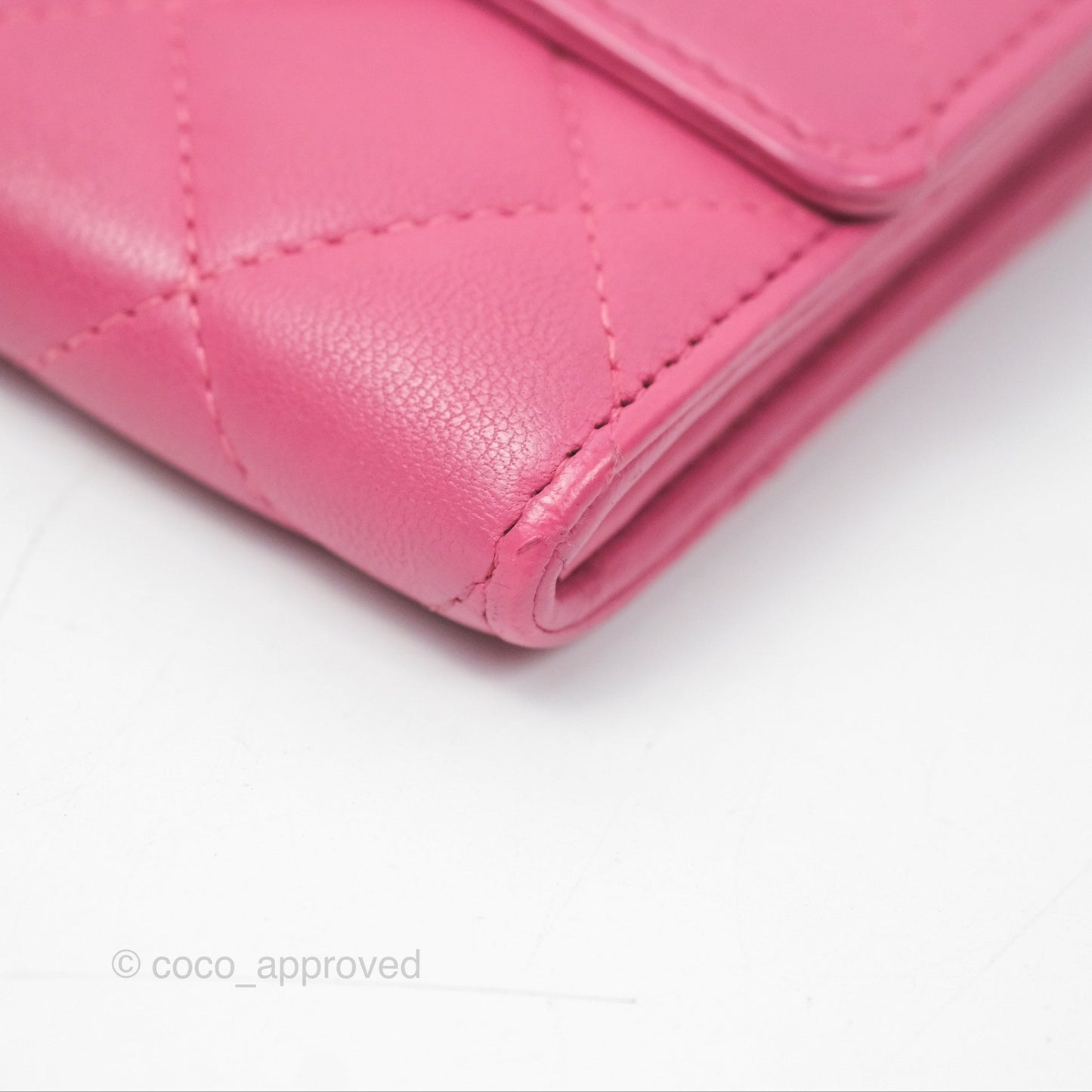 Chanel Classic Quilted Long Wallet Pink Lambskin Gold Hardware