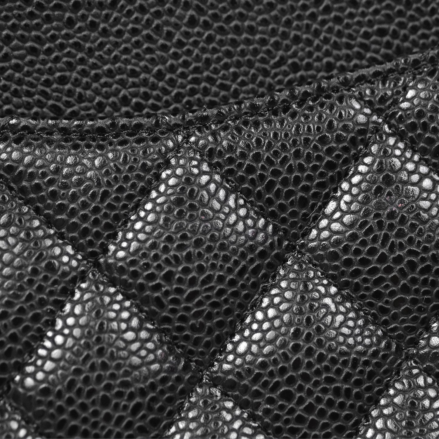 Chanel Classic M/L Medium Flap Quilted Black Caviar Silver Hardware