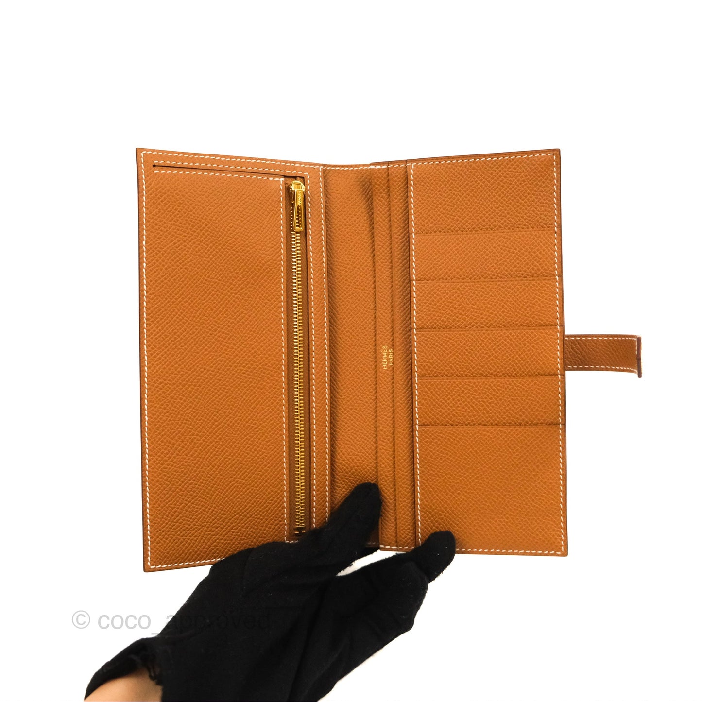 Hermès Bearn Wallet Gold Epsom Gold Hardware