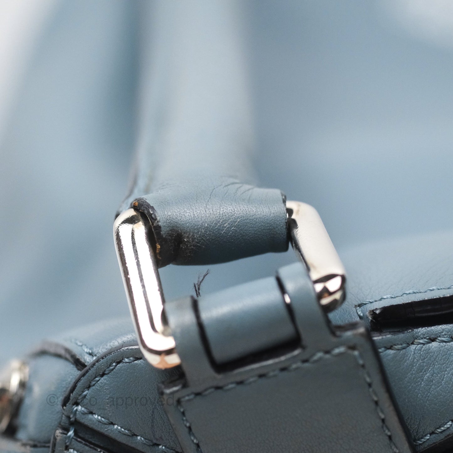 Loewe Medium Puzzle Bag Blue Calfskin Silver Hardware