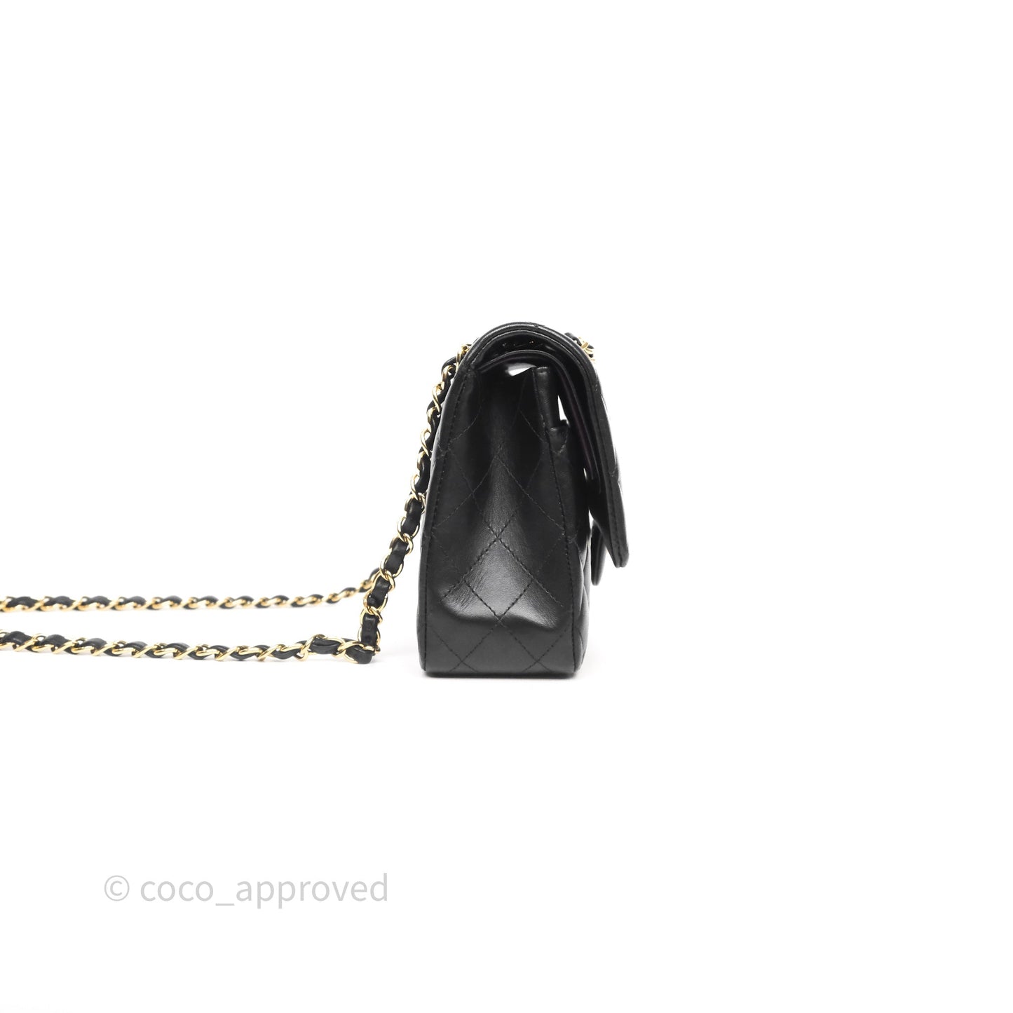 Chanel Classic M/L Medium Flap Quilted Black Lambskin Gold Hardware
