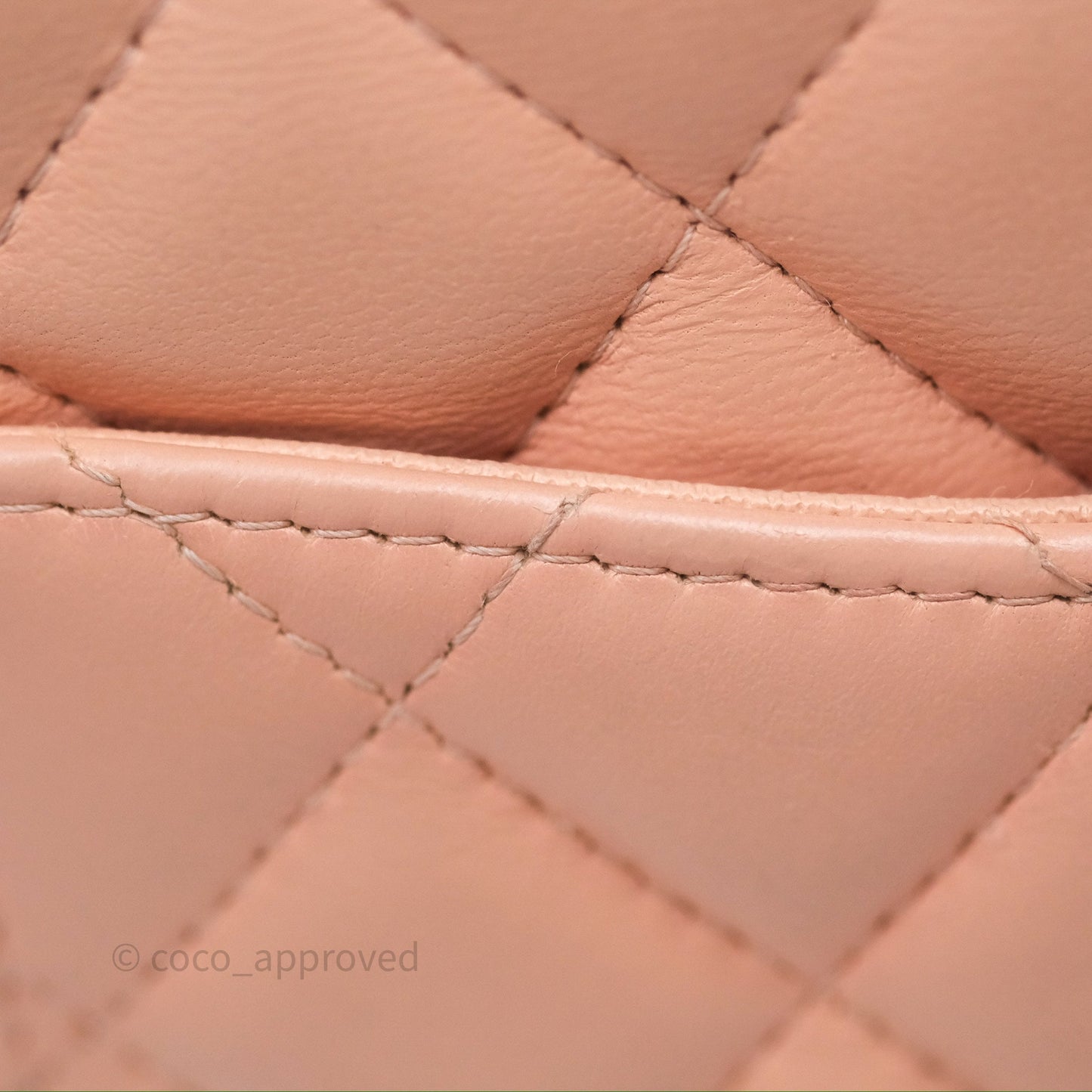 Chanel Mini Square Flap Quilted Beige Pink Lambskin Gold Hardware
