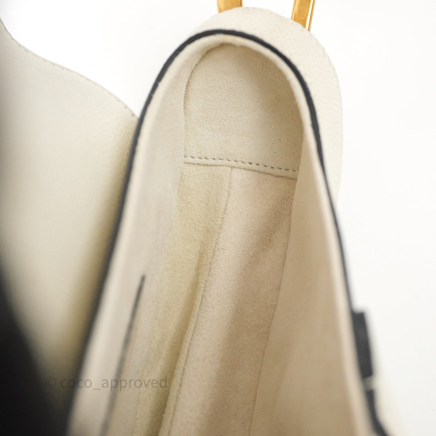 Christian Dior Mini Saddle Bag White Grained Calfskin Gold Hardware
