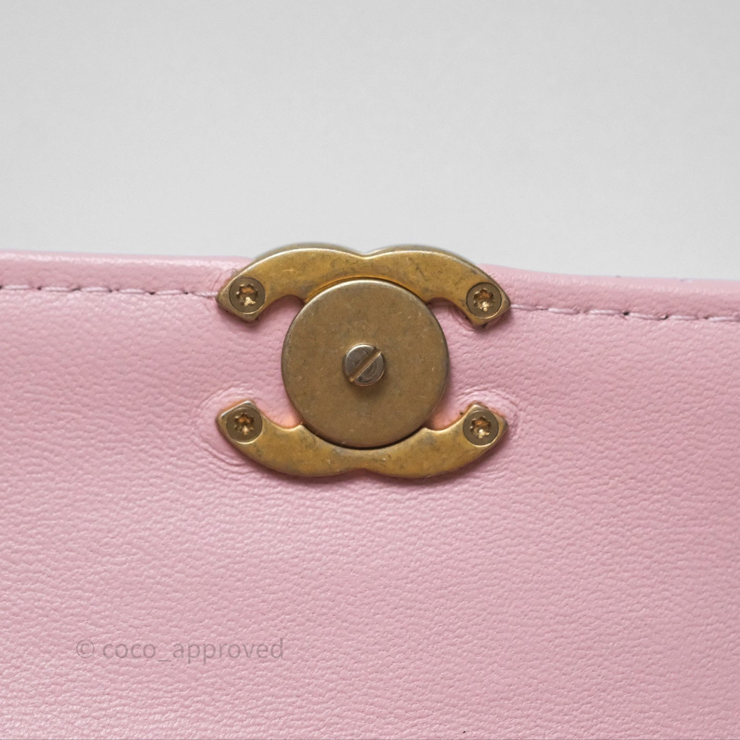 Chanel Mini Enamel Handle Clutch on Chain Pink Lambskin Gold Hardware 22B