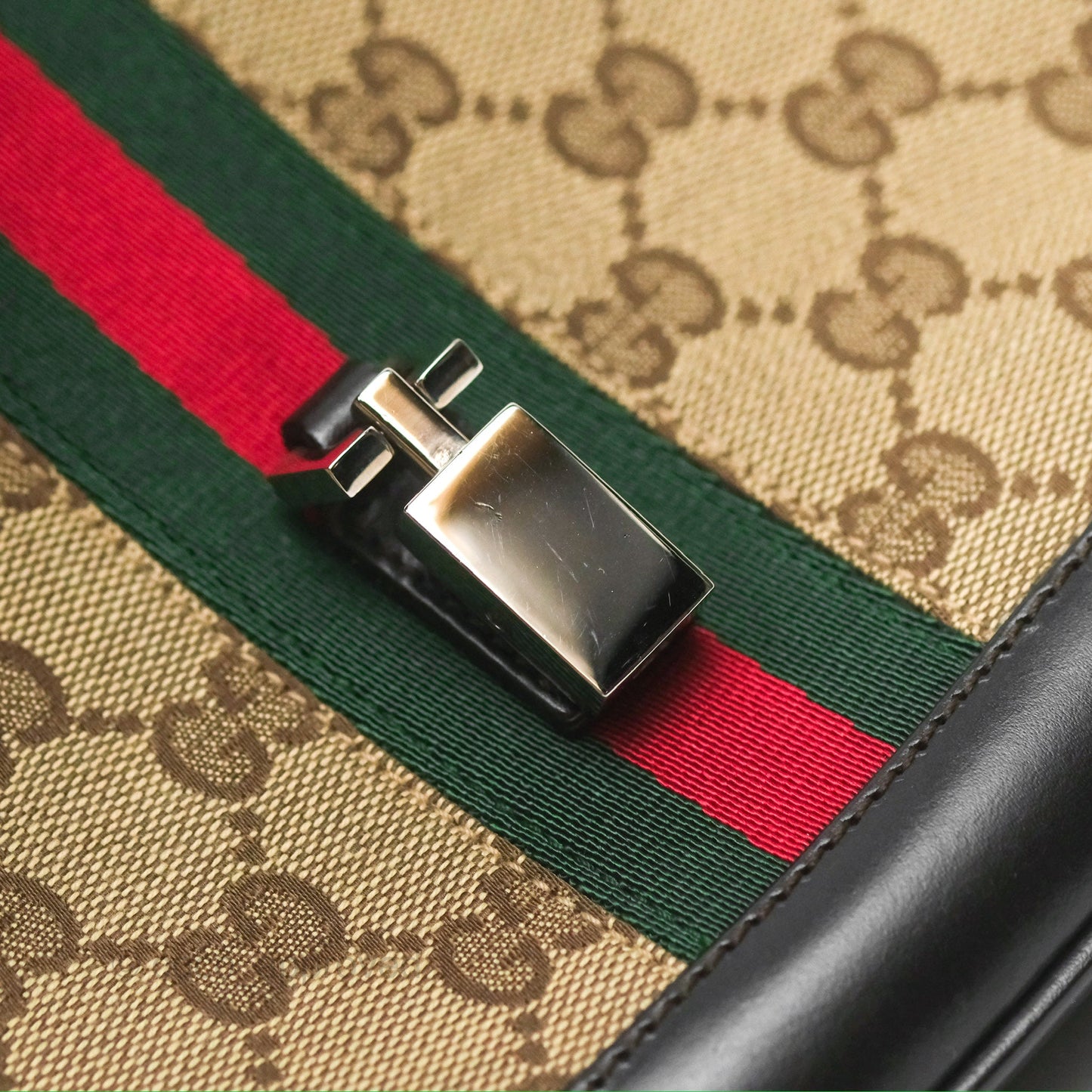 Gucci Vintage Jackie Shoulder Bag Beige/Brown GG Supreme Canvas