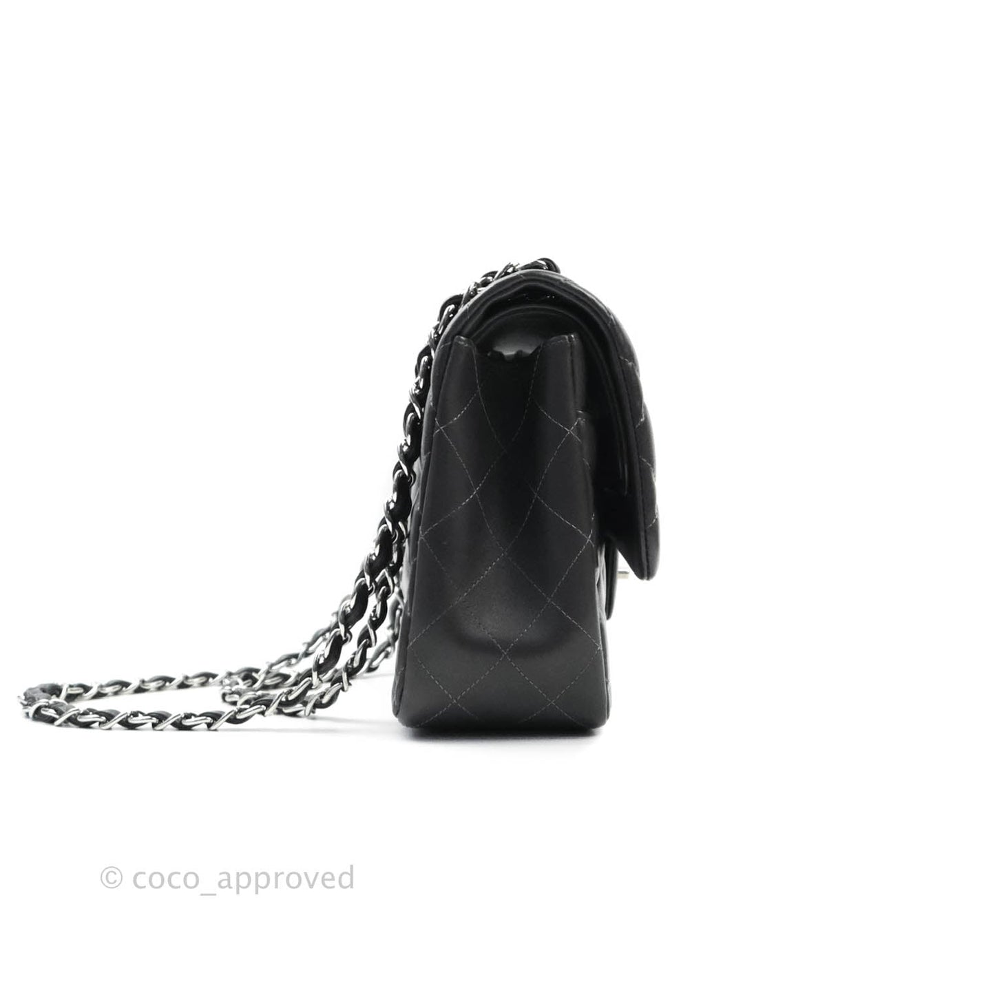 Chanel Jumbo Double Flap Dark Grey Lambskin Silver Hardware⁣⁣