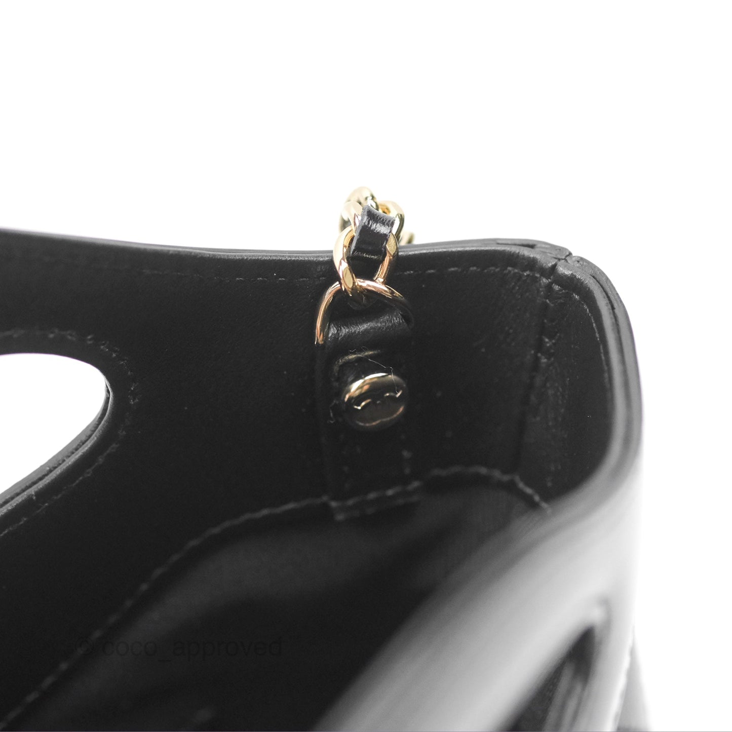 Chanel Nano 31 Black Shiny Calfskin Gold Hardware