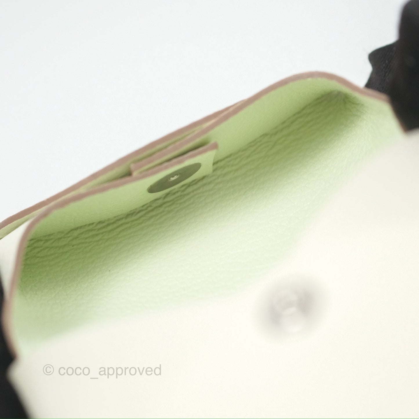Hermès Bastia Coin Purse Mushroom Vert Fizz Evercolor