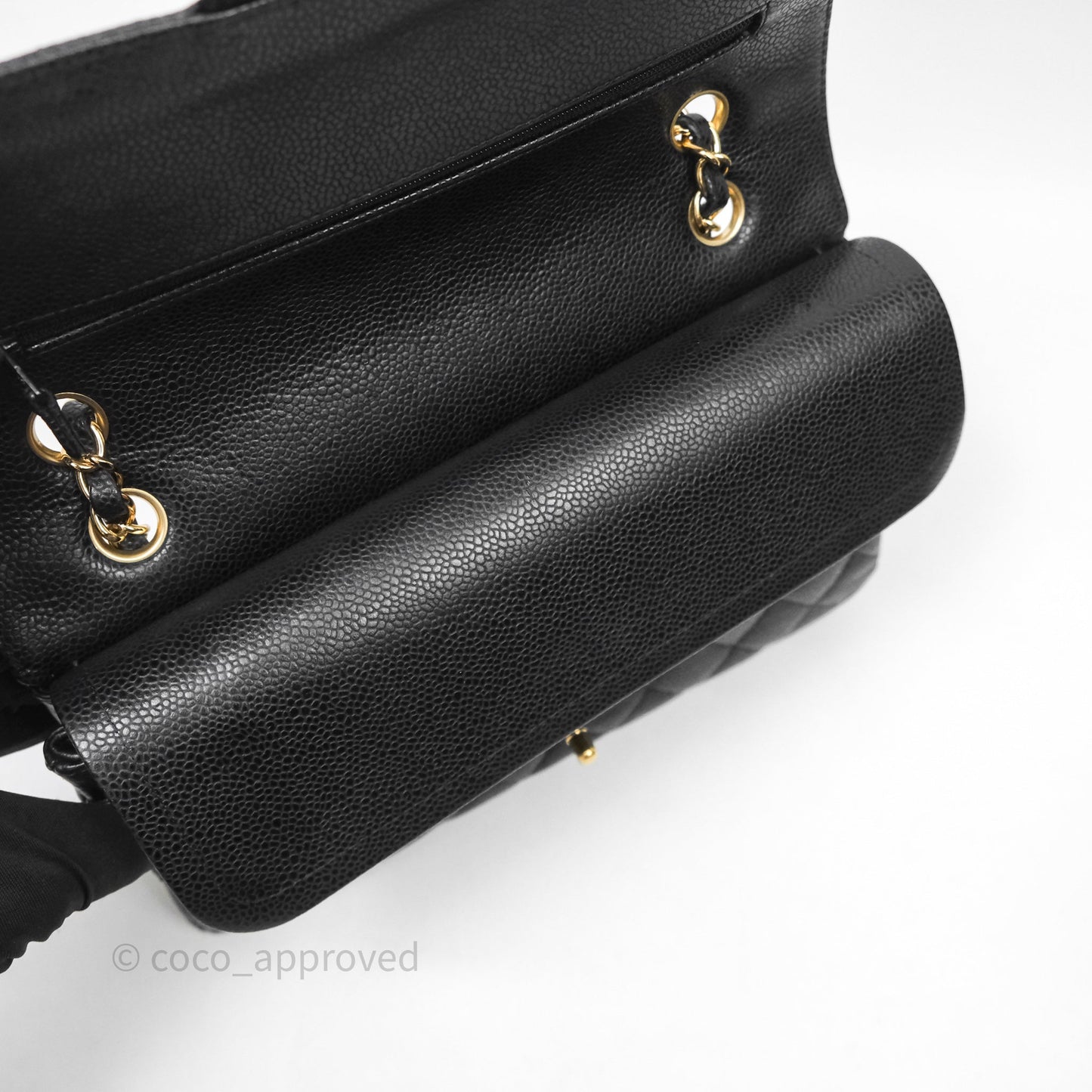 Chanel Classic Medium Flap Quilted Black Caviar Gold Hardware