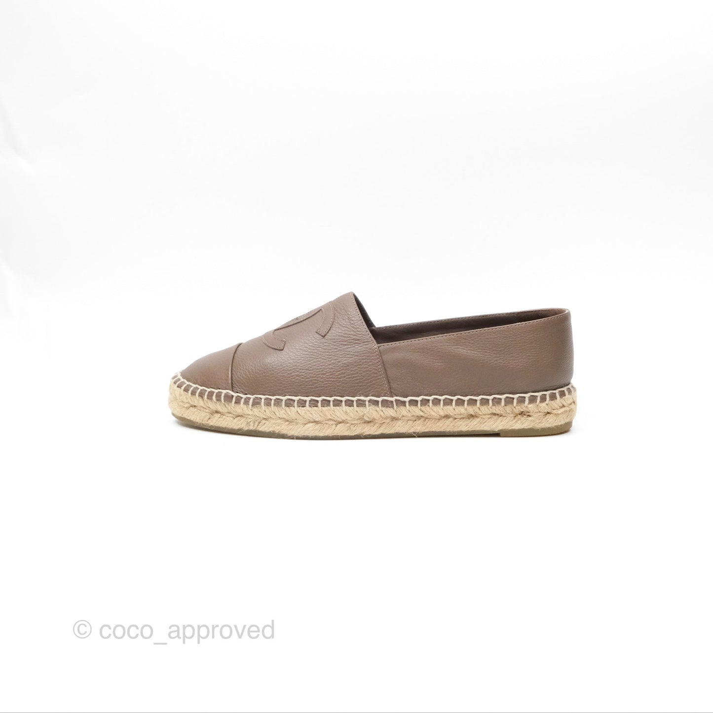 Chanel Espadrille Brown Leather Size 40
