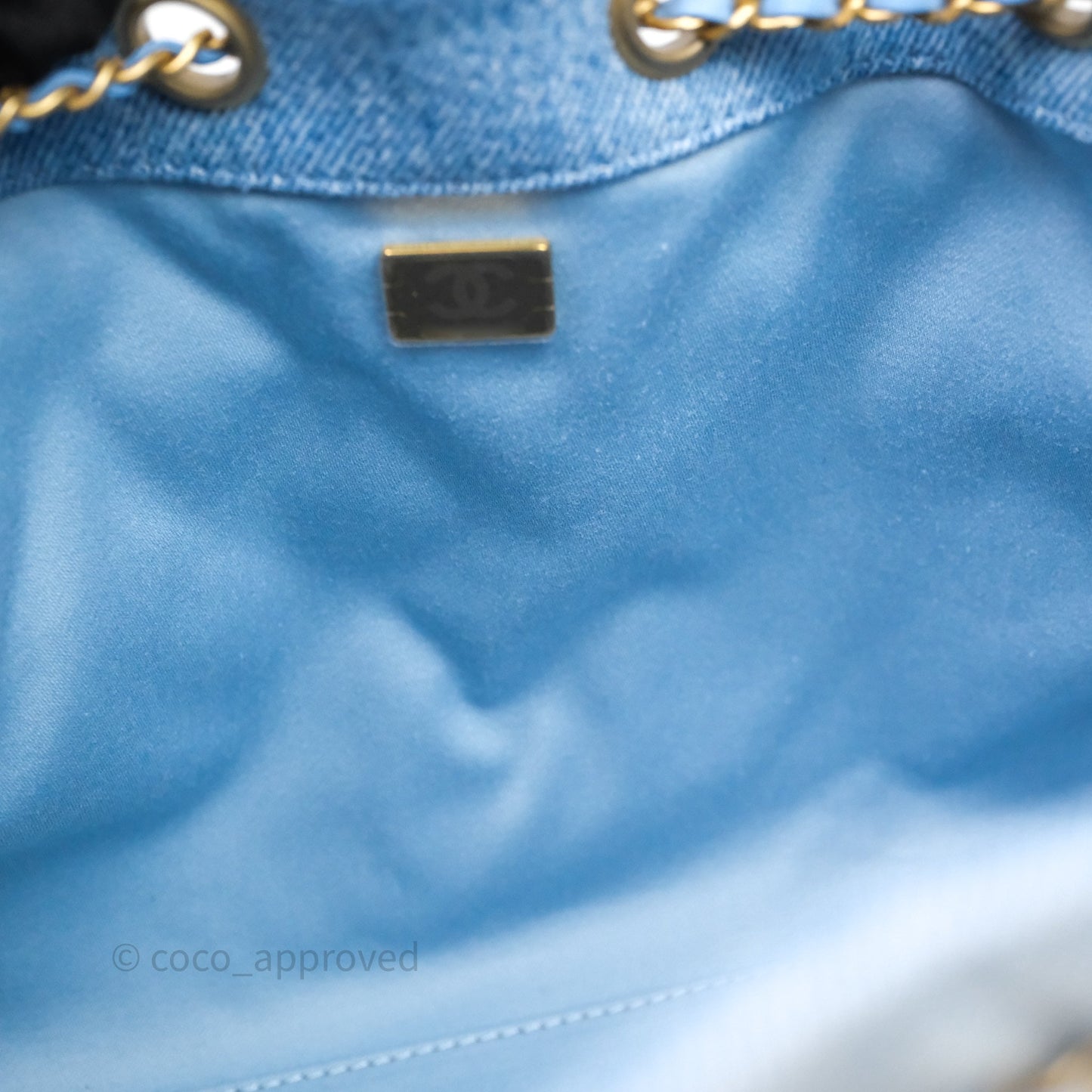 Chanel 25 Small Hobo Blue Washed Denim Aged Gold Hardware