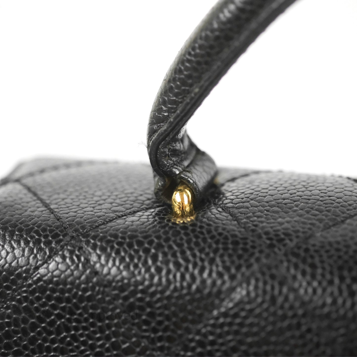 Chanel Vintage Kelly Quilted Flap Black Caviar 24K Gold Hardware