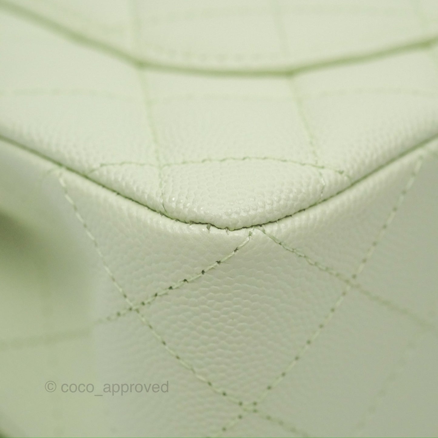 Chanel Small Classic Quilted Flap Mint Green Caviar Gold Hardware 22C