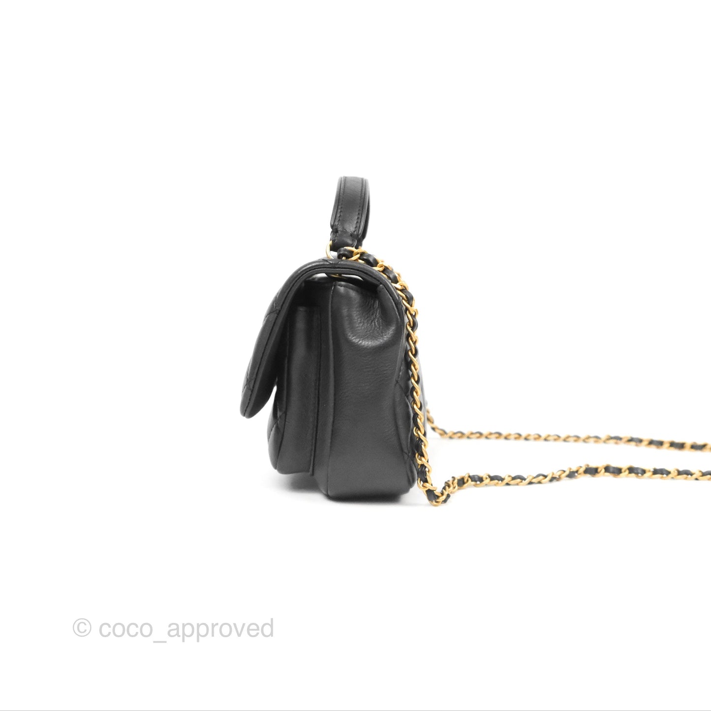 Chanel Small Day Trip Quilted Black Calfskin Gold Hardware