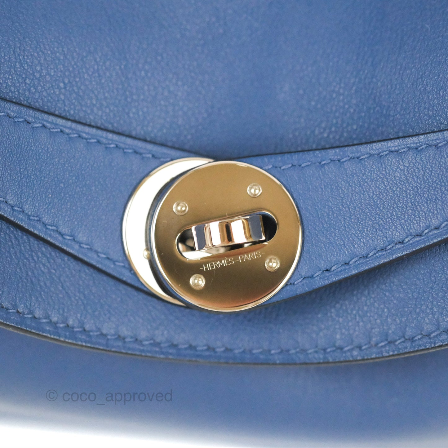 Hermès Lindy 26 Bleu Brighton/ Capucine Swift Palladium Hardware