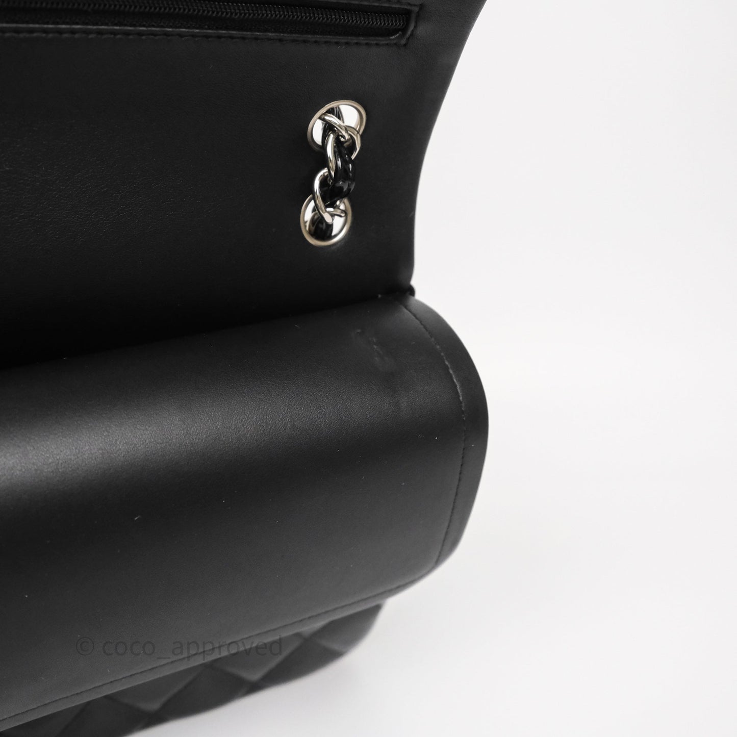 Chanel Jumbo Double Flap Black Patent Silver Hardware⁣⁣