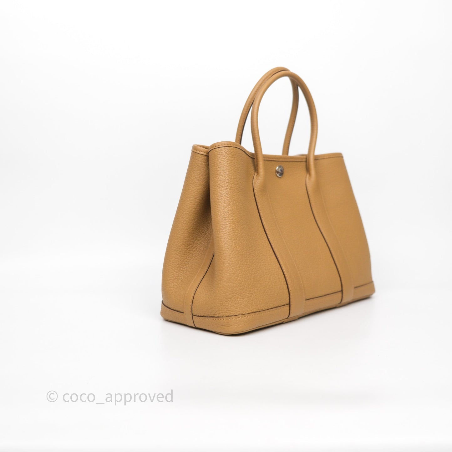 Hermès Garden Party 30 Biscuit 4B Veau Negonda Palladium Hardware