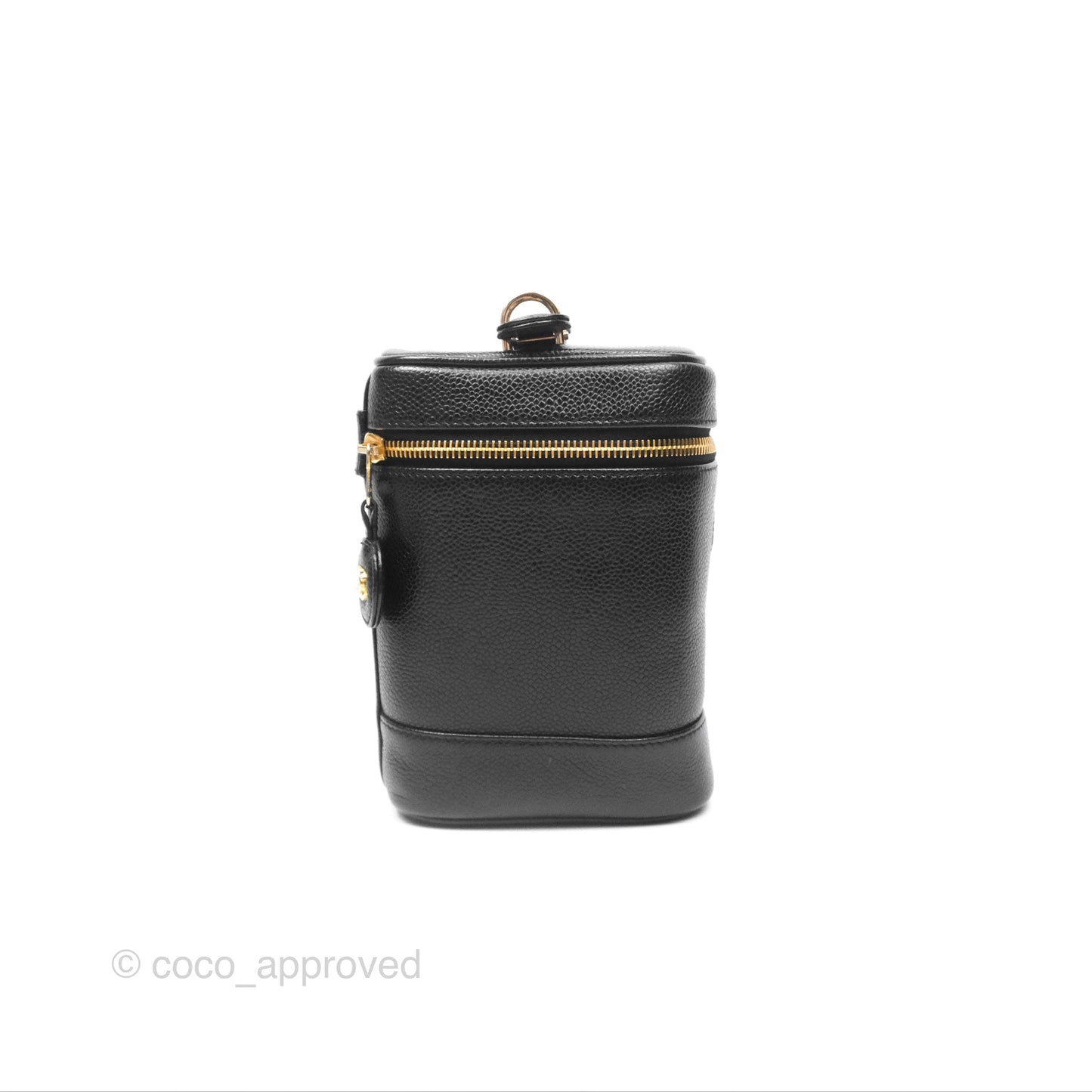 Chanel Vintage Vanity Case Black Caviar Gold Hardware