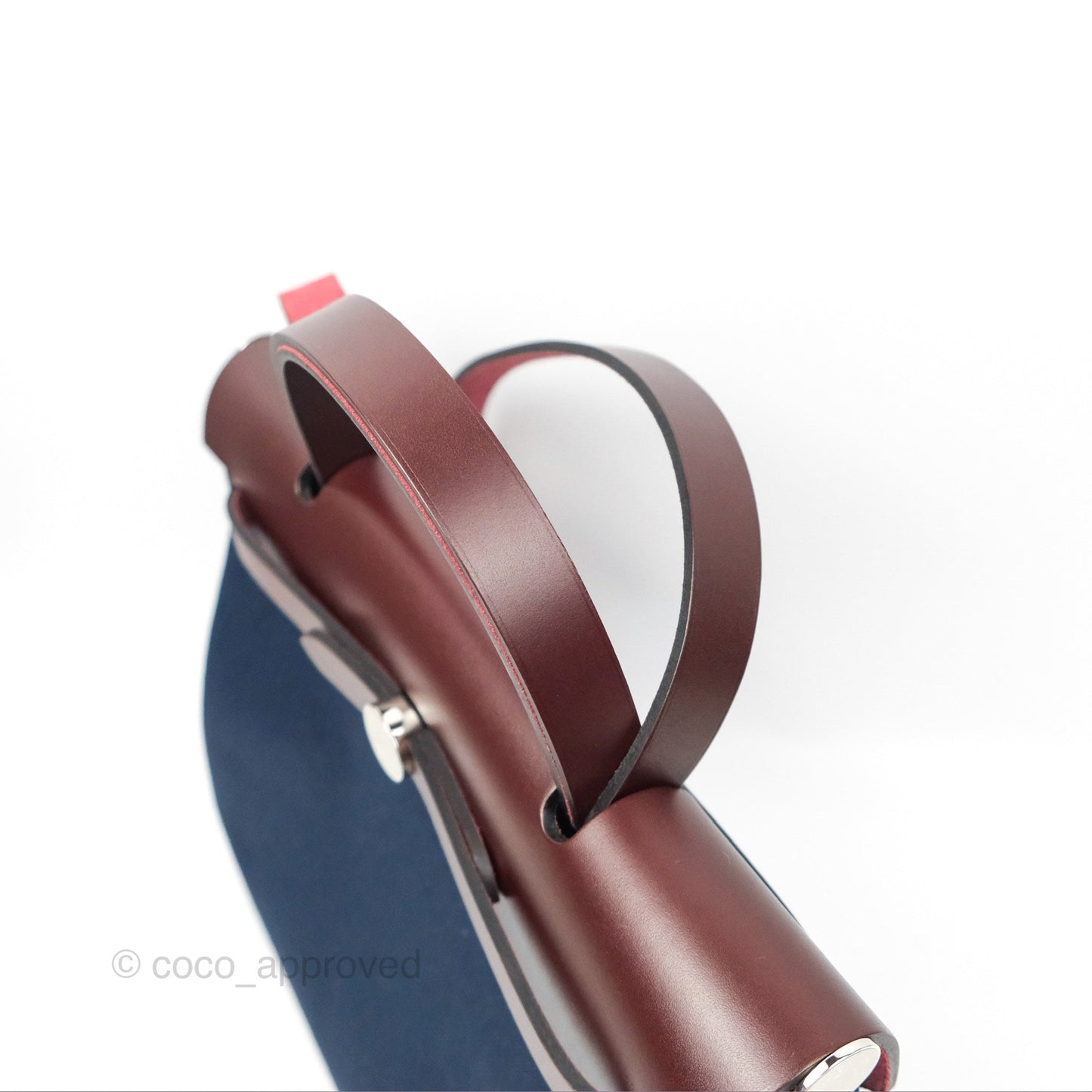 Hermès Herbag Zip 31 Bleu Marine/ Rouge Sellier Canvas Palladium Hardware