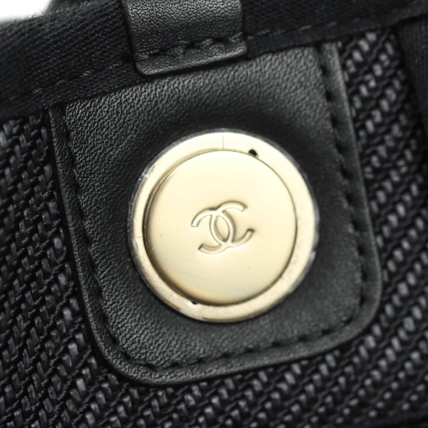 Chanel Large Deauville Charcoal Grey Canvas