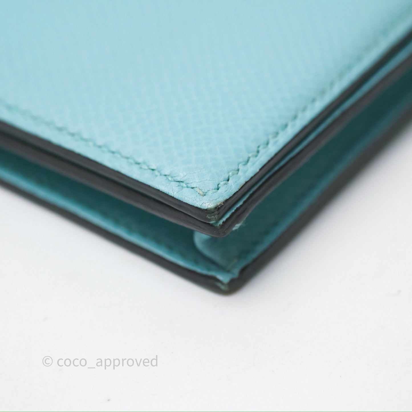 Hermès Bearn Long Wallet Bleu Atoll 3P Epsom Gold Hardware