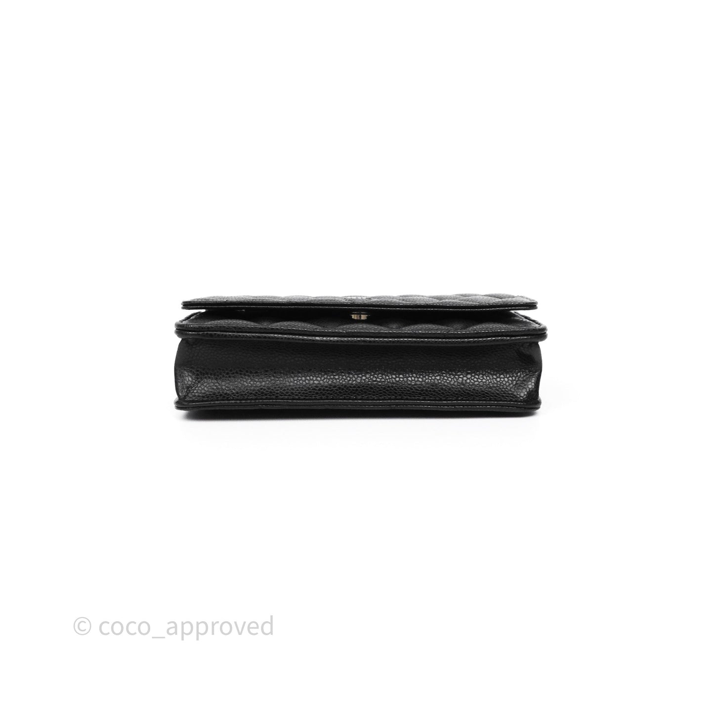 Chanel Classic Wallet On Chain WOC Quilted Black Caviar Silver Hardware