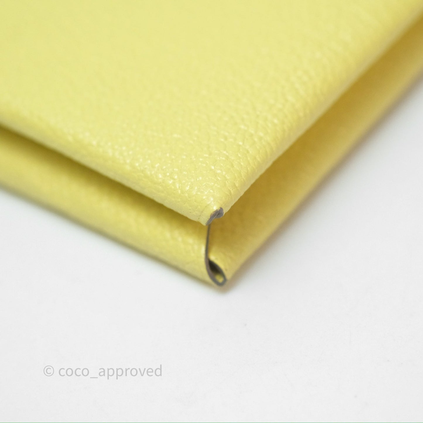 Hermès Calvi Card Holder Limoncello Chèvre Mysore Palladium Hardware