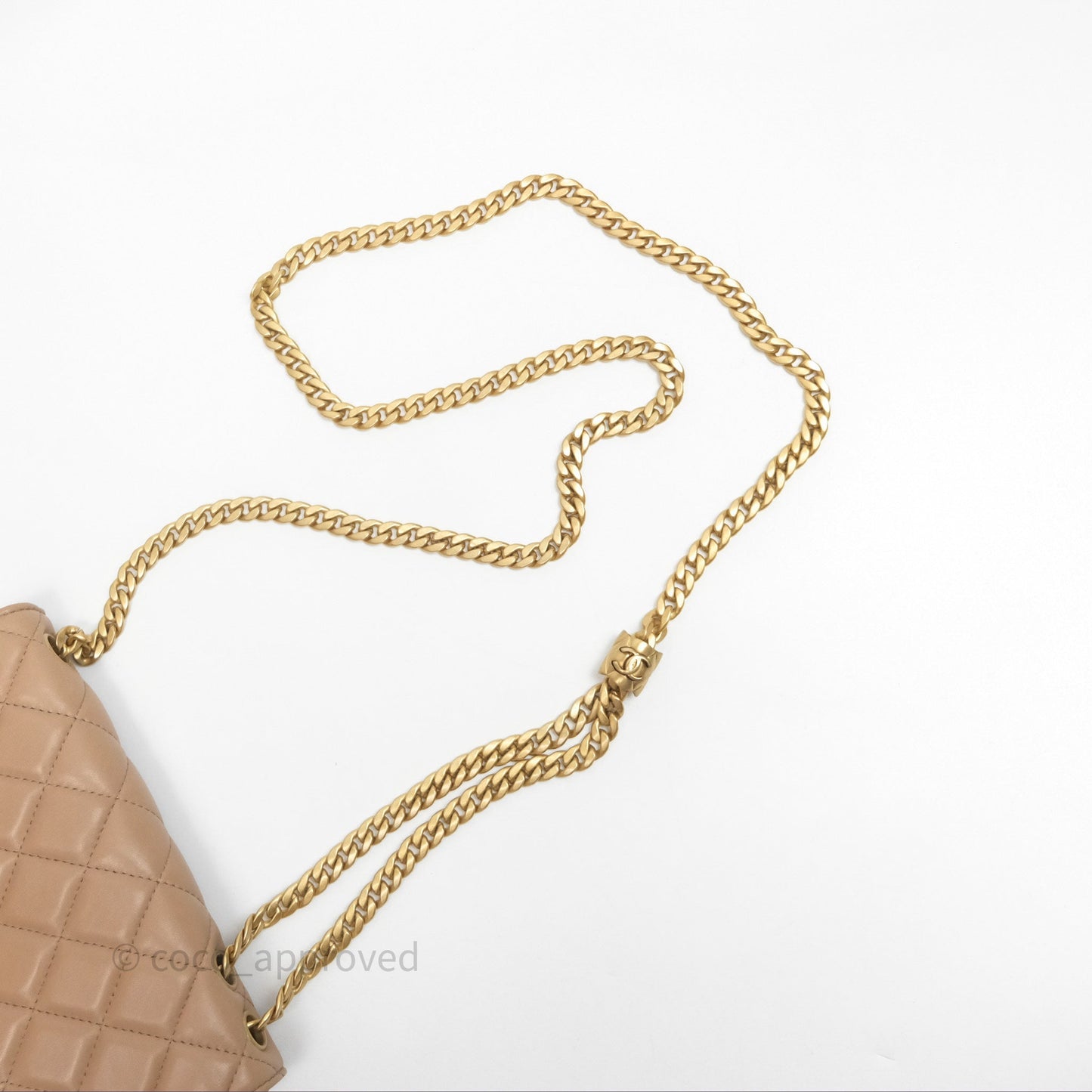 Chanel All Slide Wallet on Chain WOC Adjustable Chain Quilted Beige Lambskin