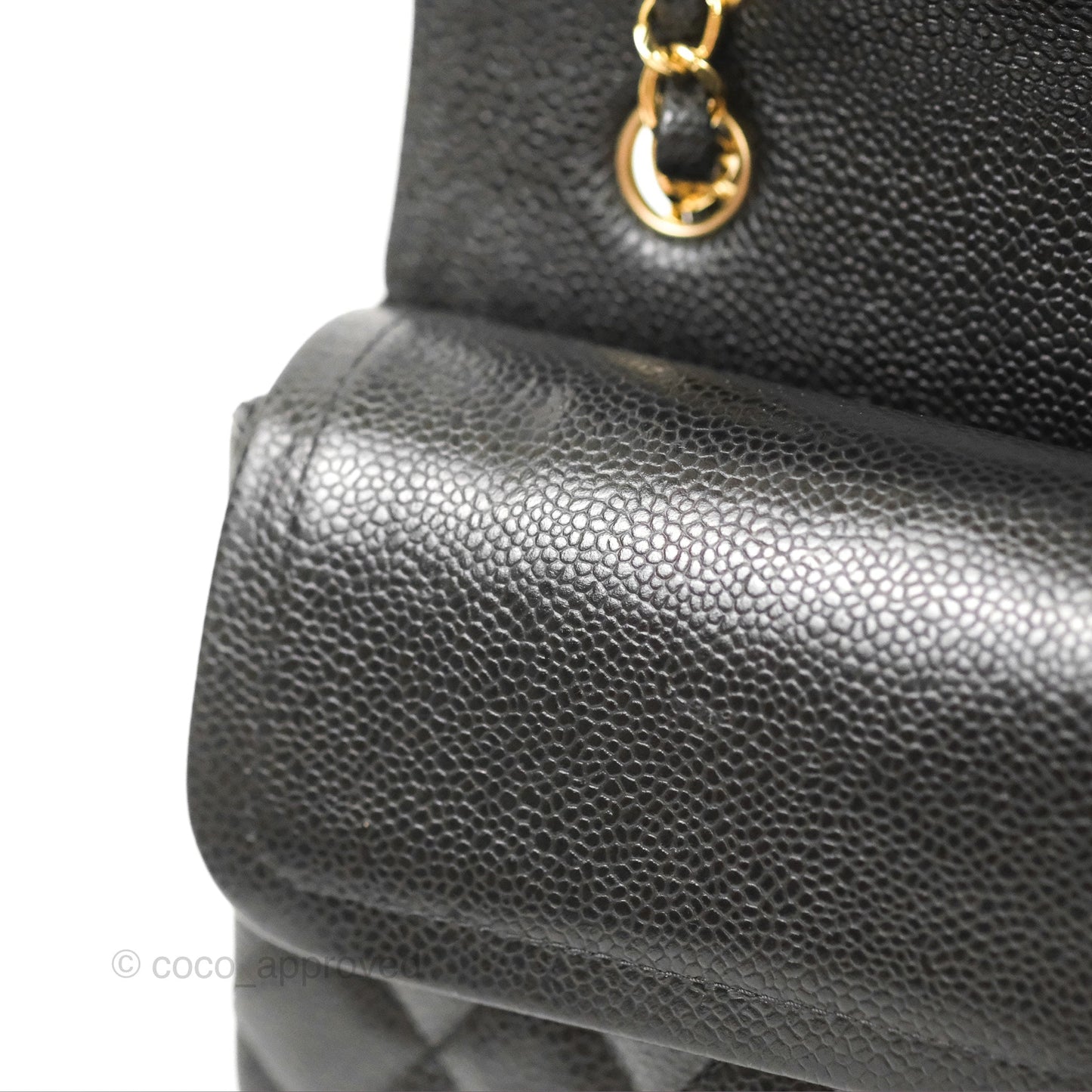 Chanel Classic M/L Medium Flap Quilted Black Caviar Gold Hardware