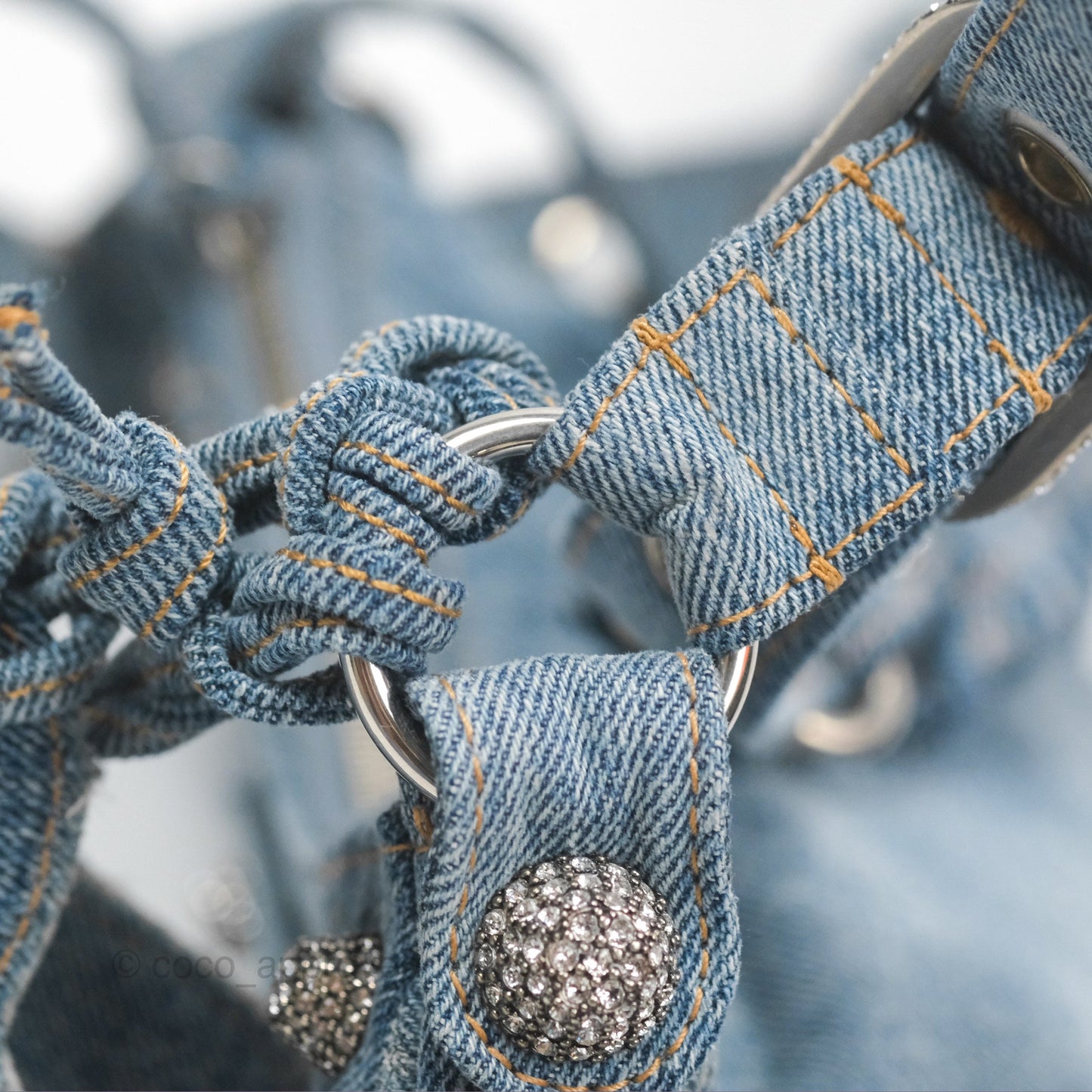 Balenciaga Le Cagole Small Embellished Denim Shoulder Bag
