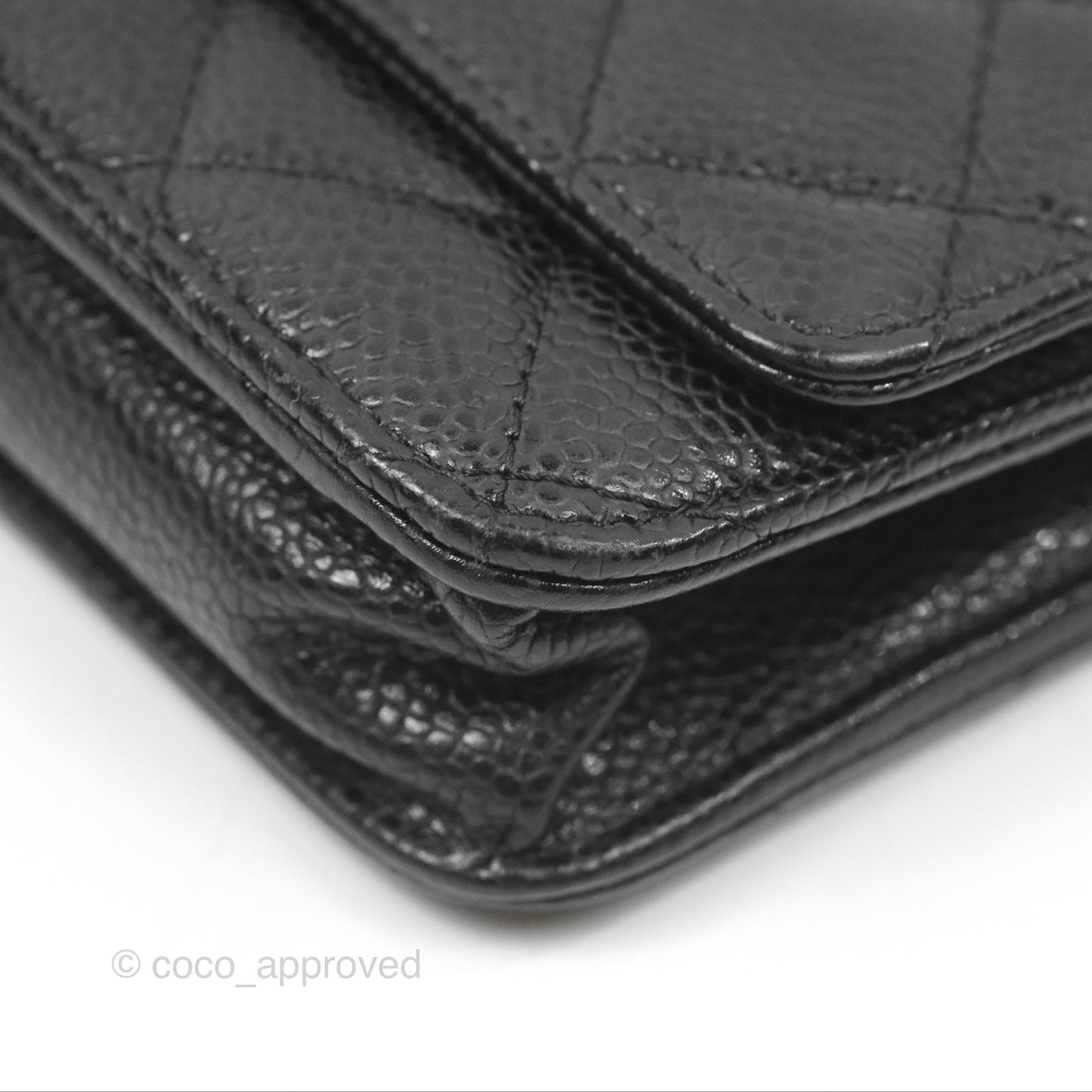 Chanel Quilted Classic Wallet On Chain WOC Black Caviar Gold Hardware