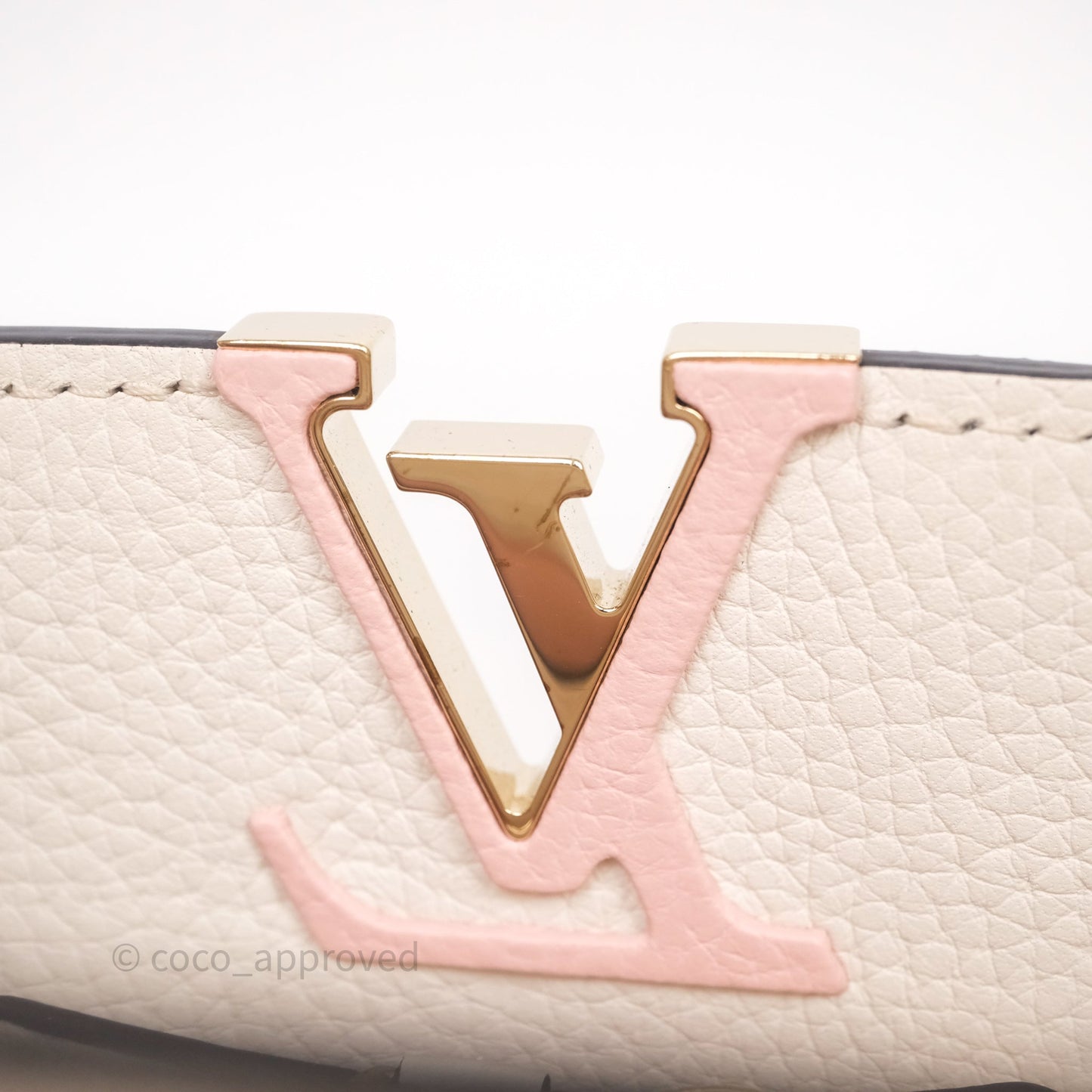 Louis Vuitton Capucines BB Creme Rose Jade Taurillon Leather Gold Hardware