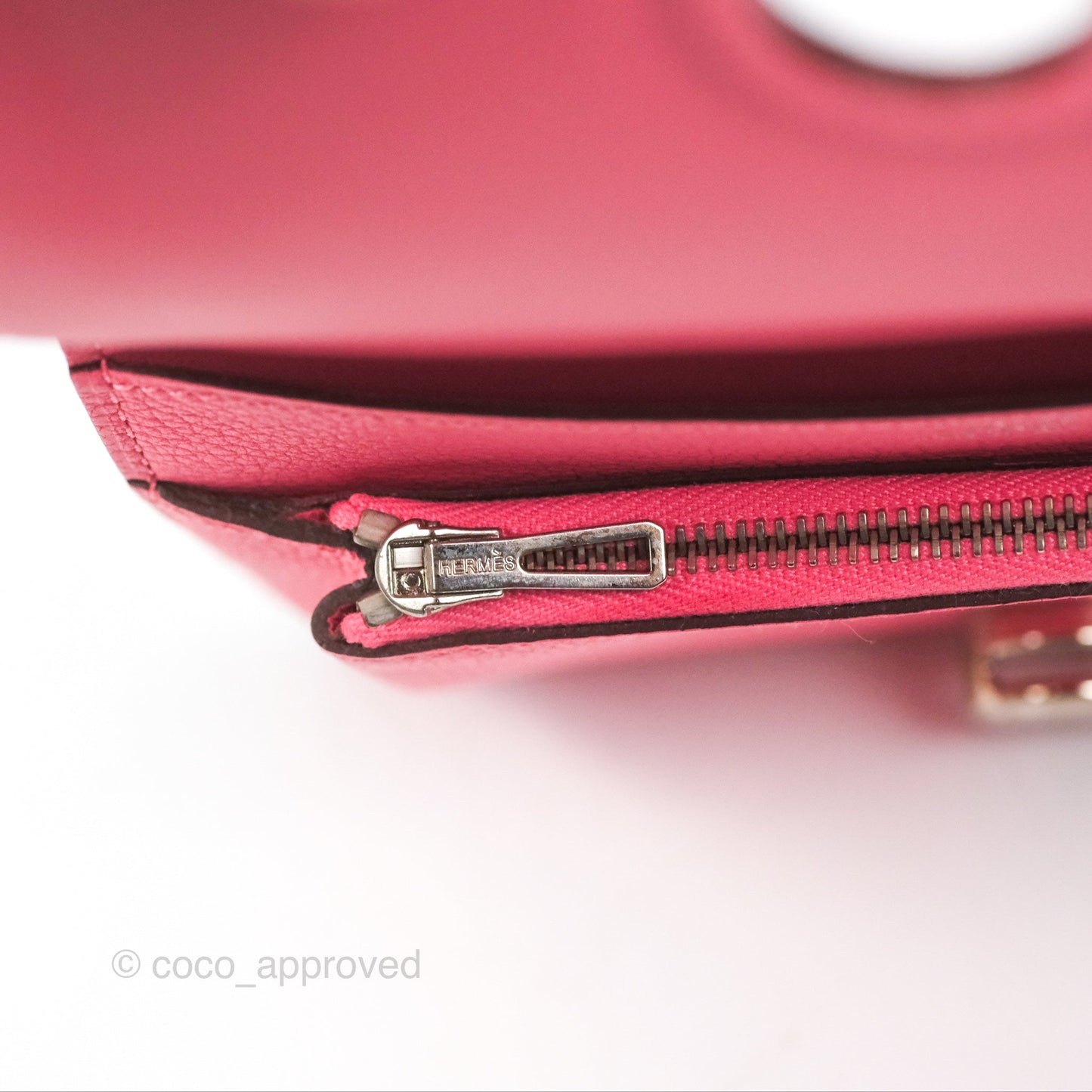 Hermes Dogon Compact Wallet Rose Azalée Evercolor Palladium Hardware