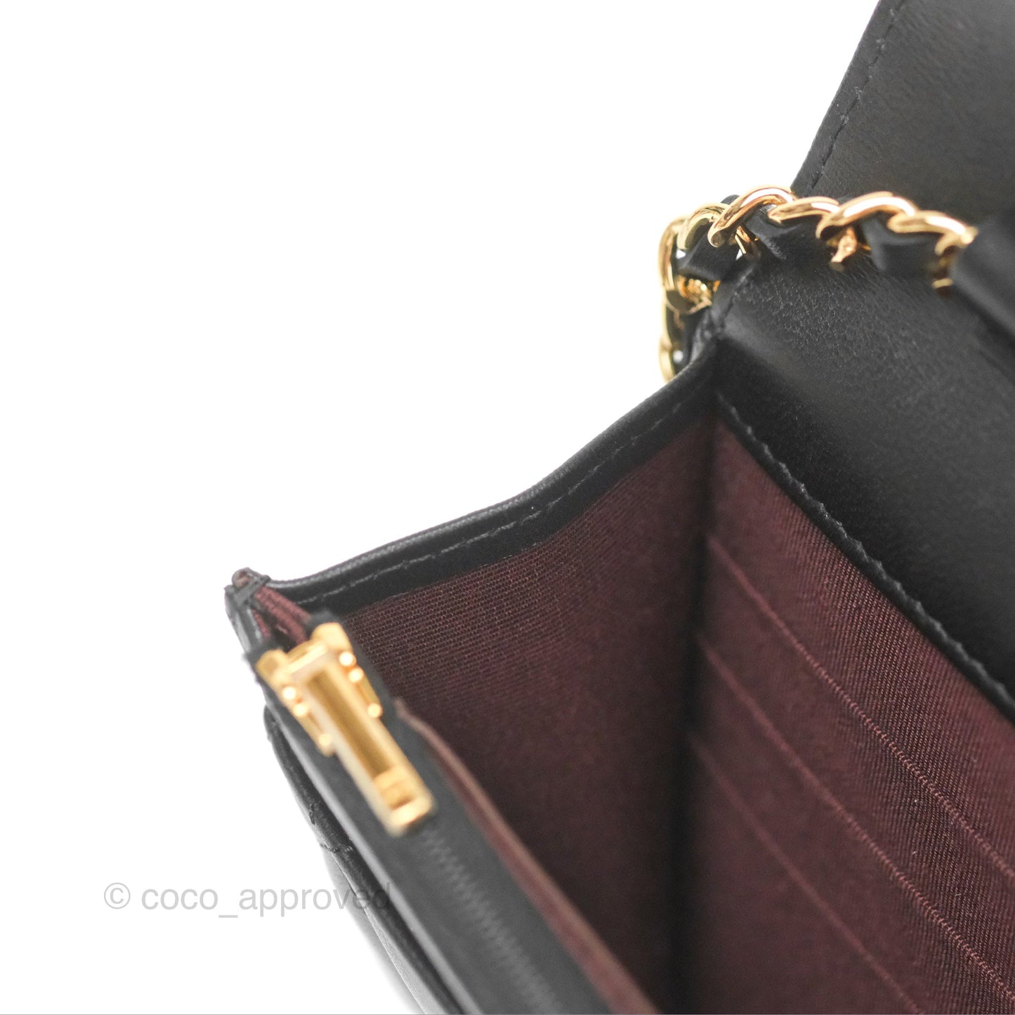 Chanel Quilted Classic WOC Black Lambskin Gold Hardware