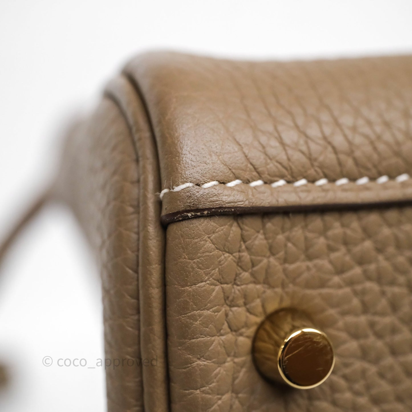 Hermès Mini Lindy 20 Etoupe 18 Clemence Gold Hardware