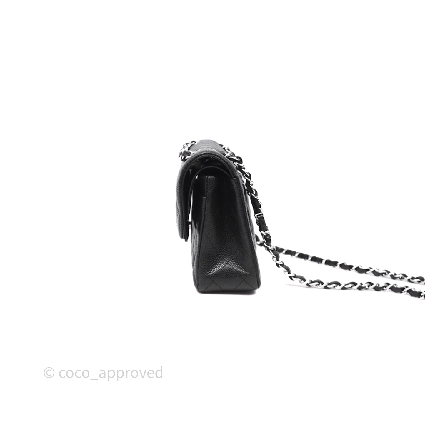 Chanel Small Classic Flap Quilted Black Caviar Silver Hardware