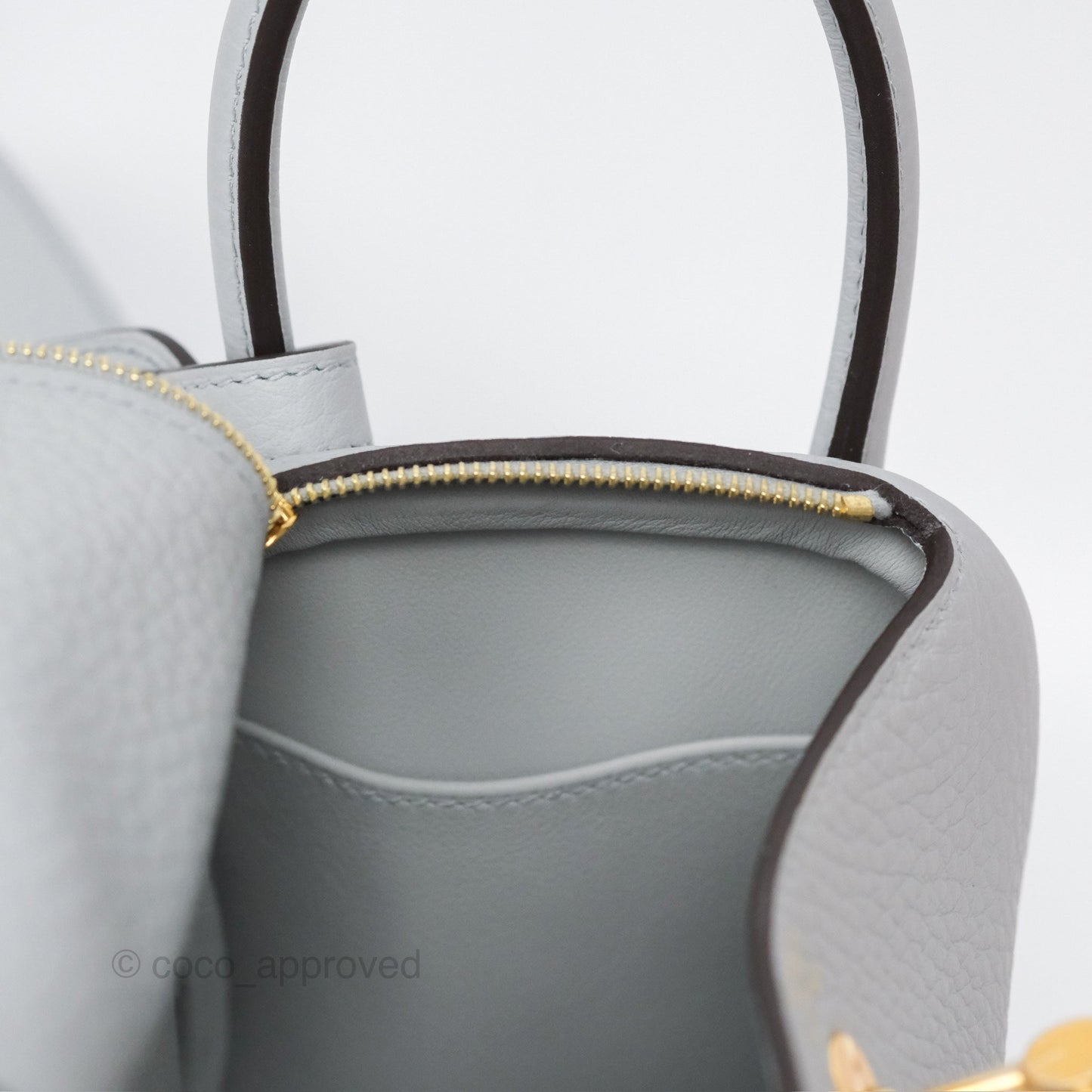 Hermès Mini Lindy 20 Blue Glacier 8U Clemence Gold Hardware
