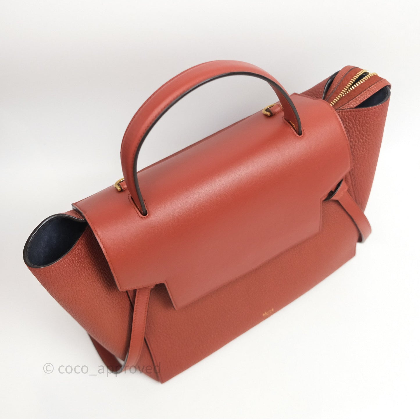 Celine Mini Belt Bag Brick Red Grained Goatskin Gold Hardware