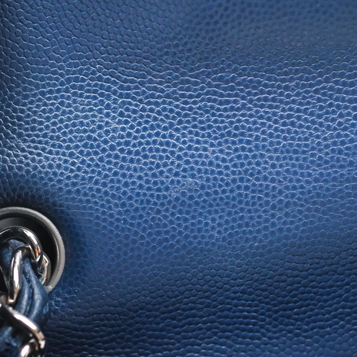 Chanel Mini Square Flap Quilted Navy Caviar Silver Hardware