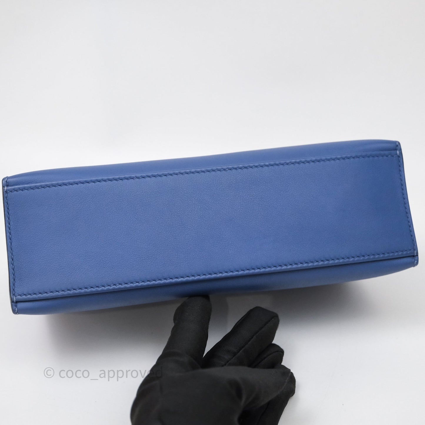 Hermès Kelly Pochette Clutch Bleu Brighton 7E Swift Gold Hardware