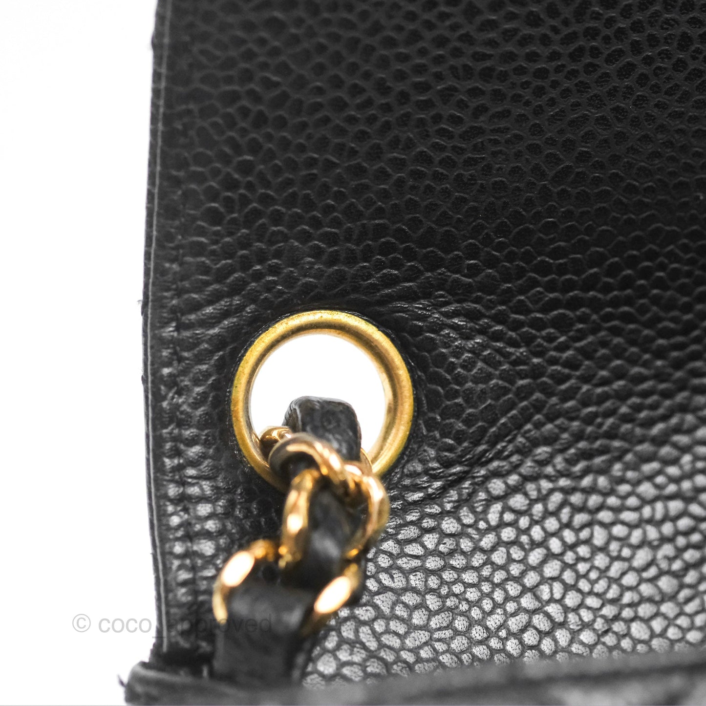 Chanel Vintage Mini Square Quilted Black Caviar Gold Hardware