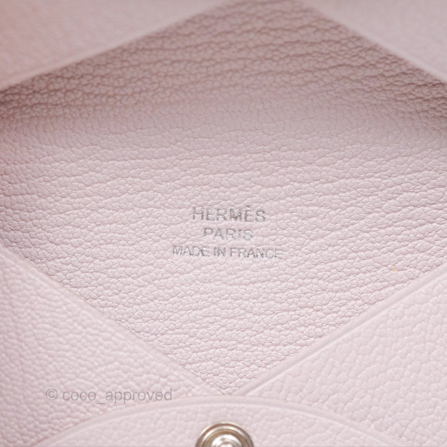 Hermès Calvi Card Holder Mauve Pale Chevre Mysore