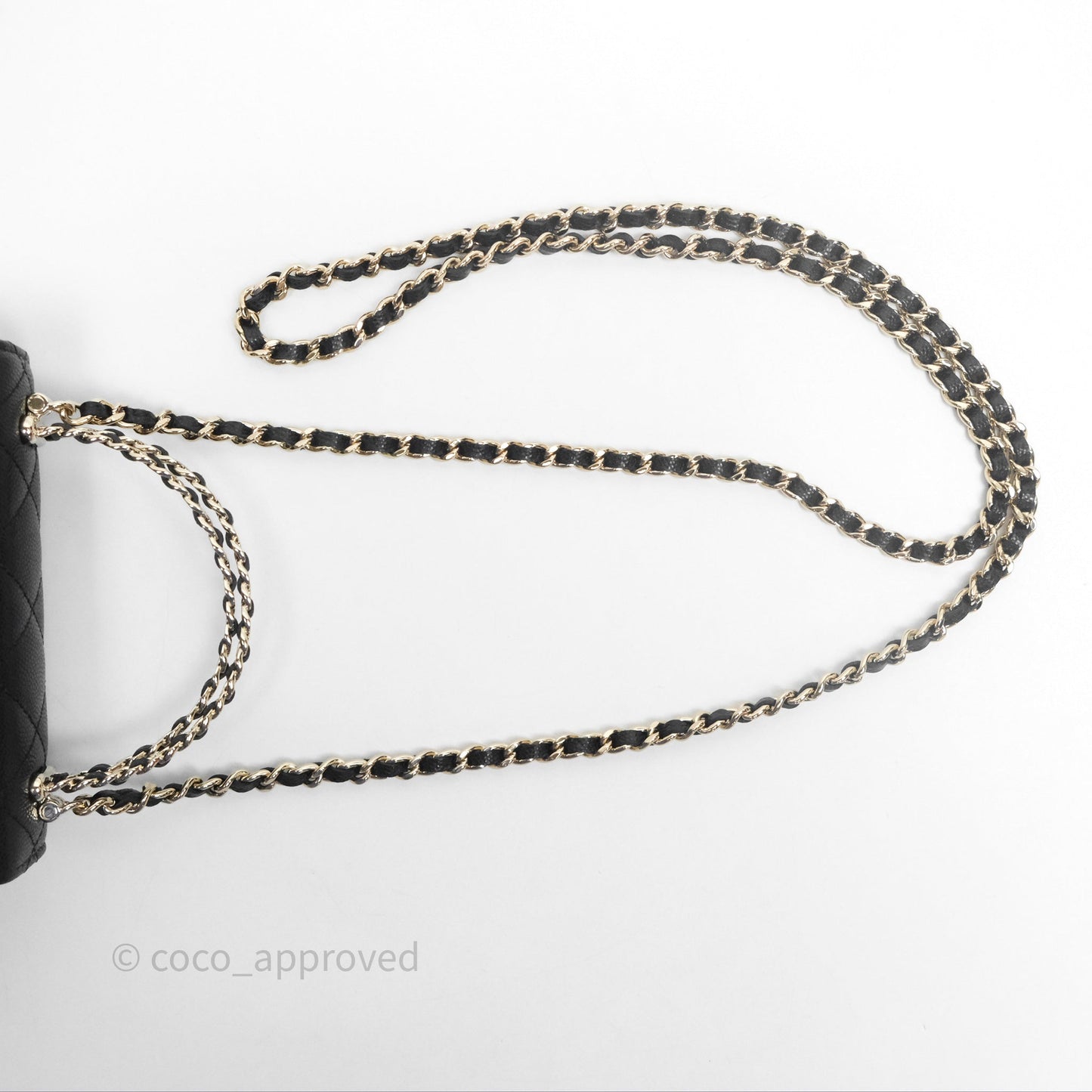 Chanel Kelly Clutch With Chain Black Caviar Gold Hardware