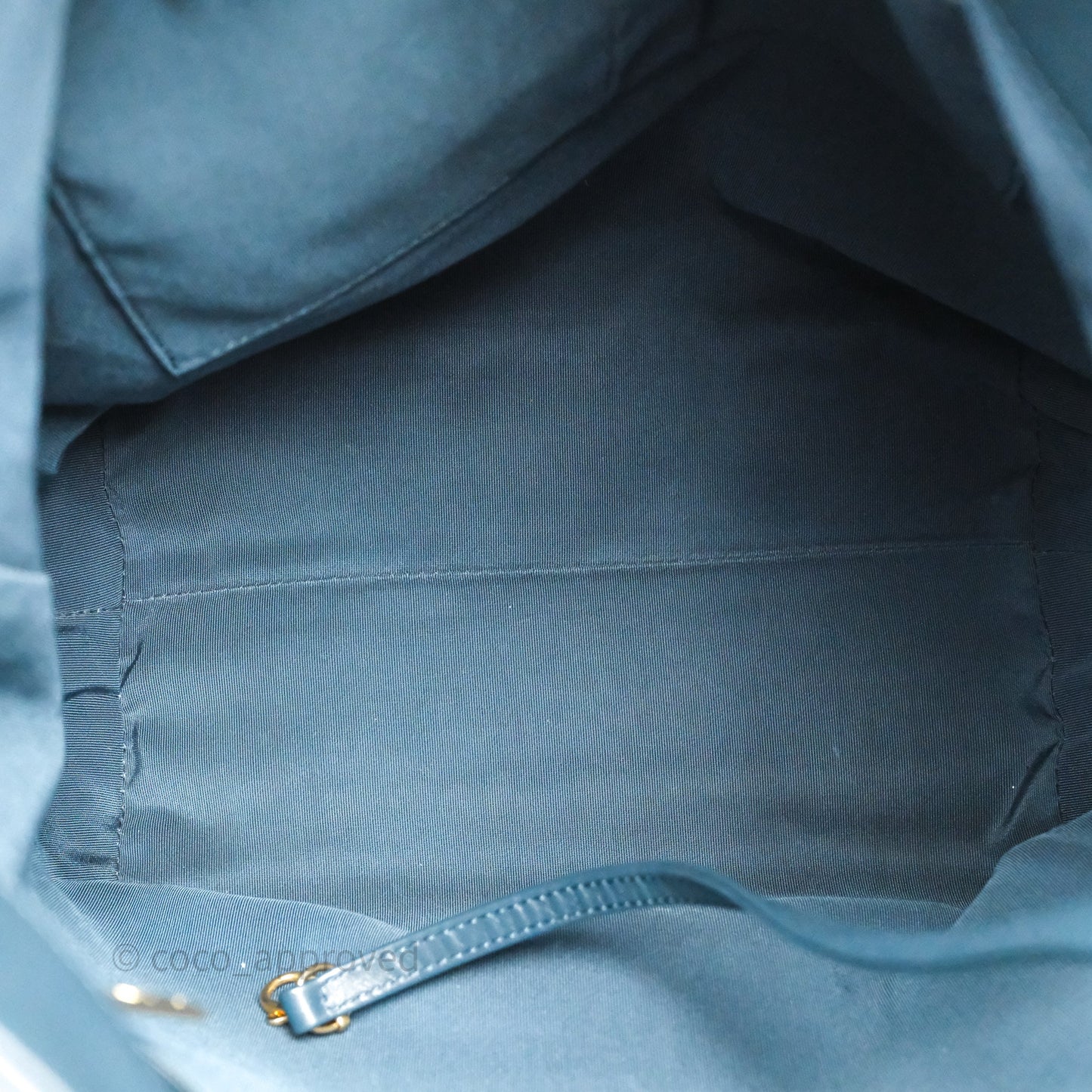 Chanel Button Up Hobo Bag Quilted Teal Calfskin Aged Gold Hardware