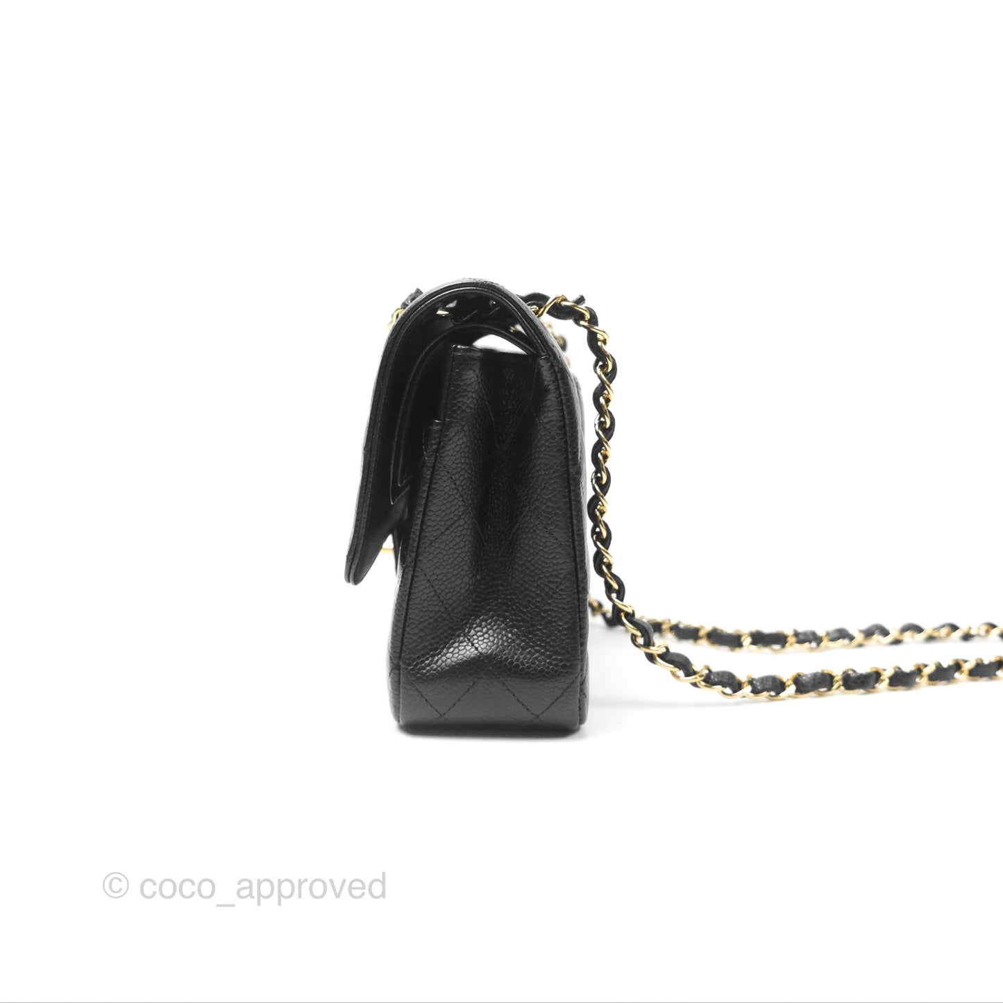 Chanel Classic M/L Medium Flap Quilted Black Caviar Gold Hardware