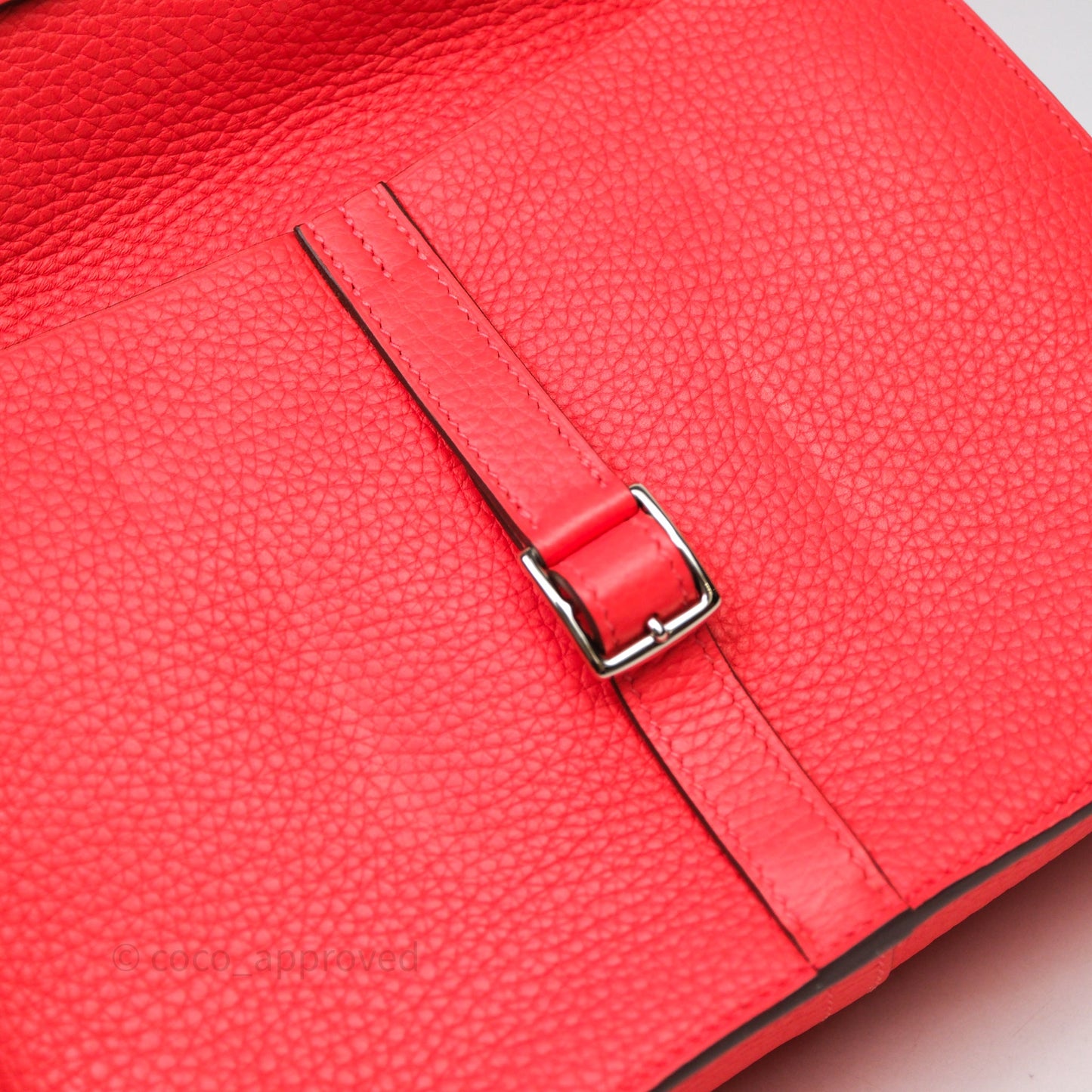 Hermès Halzan 25 Taurillon Cleme Rose Texas 0E Clemence Palladium Hardware
