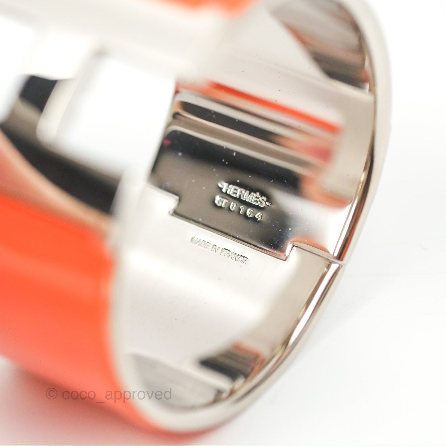 Hermès Clic Clac H Extra Wide Bracelet Orange Palladium Hardware