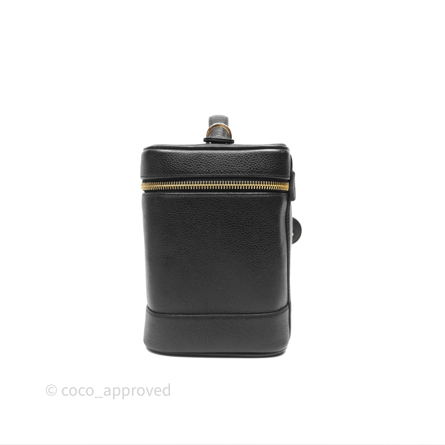 Chanel Vintage Vanity Case Black Caviar Gold Hardware