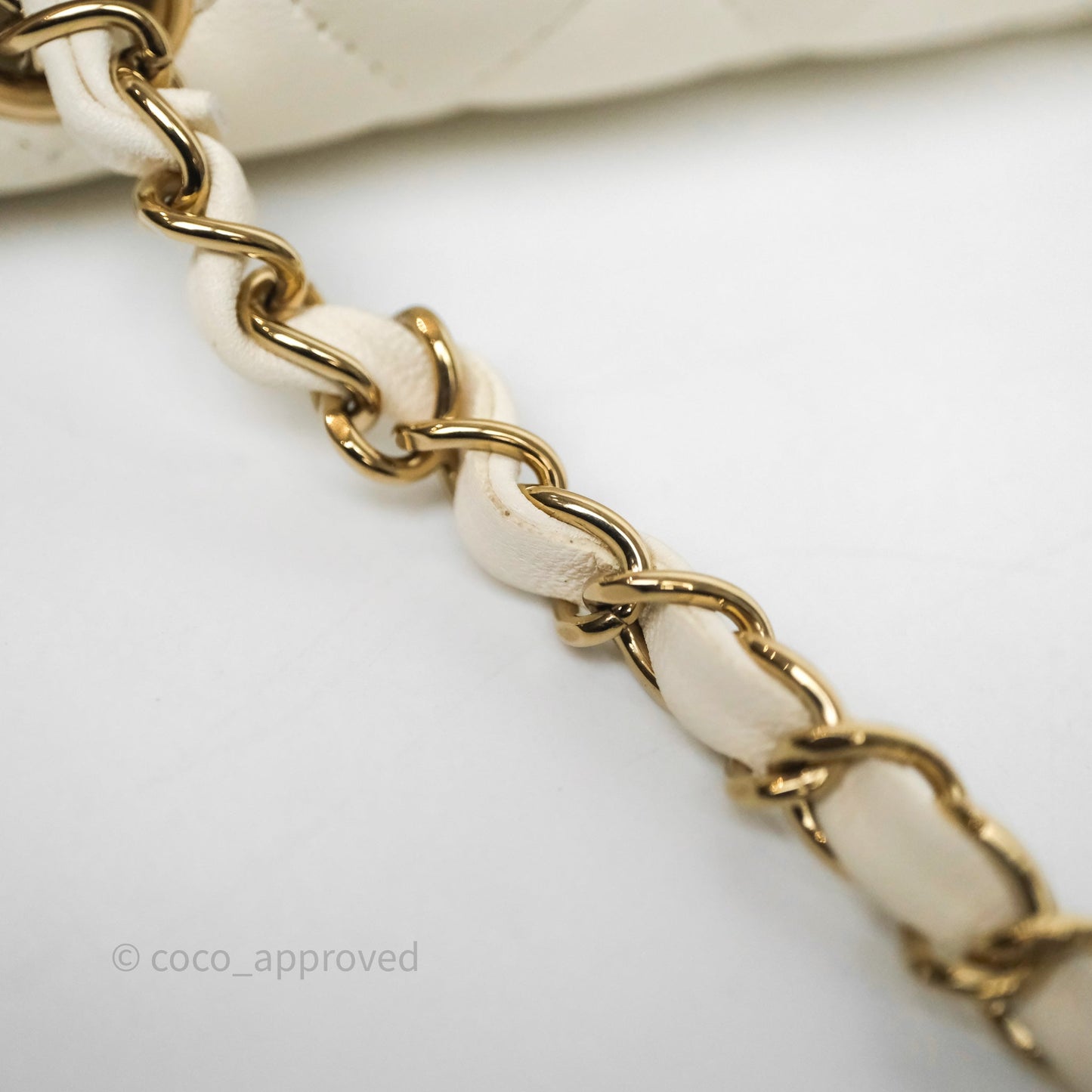 Chanel Quilted Mini Square White Lambskin Gold Hardware