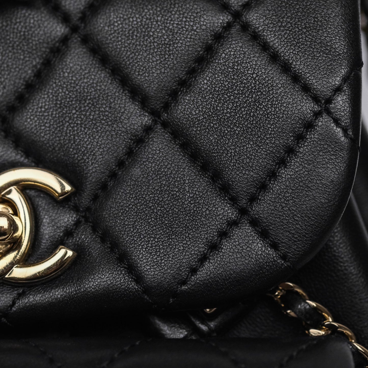Chanel Small Duma Drawstring Backpack Black Lambskin Gold Hardware